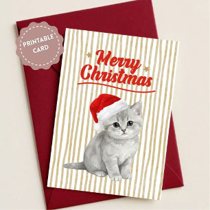 Cozy Cat Christmas Card