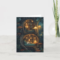 Cozy Cat in a Magical Treehouse Library
