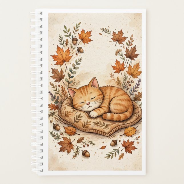 Cozy cat in the autumn planner (Front)