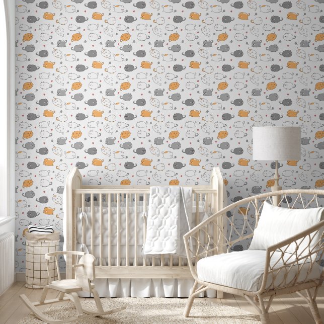 Cozy Cat pattern for Your Kid Room Wallpaper (Kids)