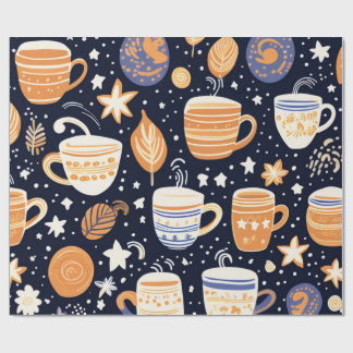 Cozy Celestial Coffee Mugs & Tea Cups Repeating  Wrapping Paper