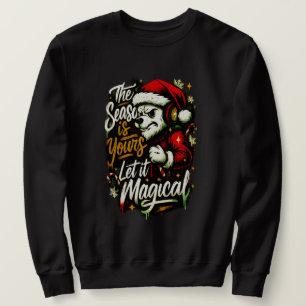 Cozy Christmas Bear DJ Sweatshirt Festive Holiday