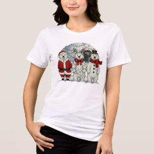 Cozy Christmas Bear Tri-Blend Shirt