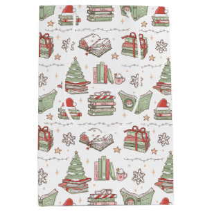 Cozy Christmas Book Lover  Medium Gift Bag