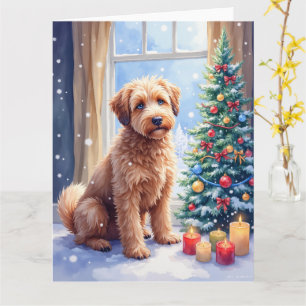 Cozy Christmas Bouvier des Flandres Art Card