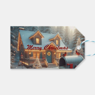 Cozy Christmas Cabin Winter Wonderland Gift Tags