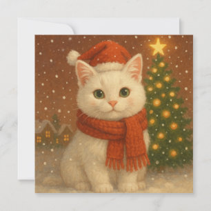 Cozy Christmas Cat Flat Card