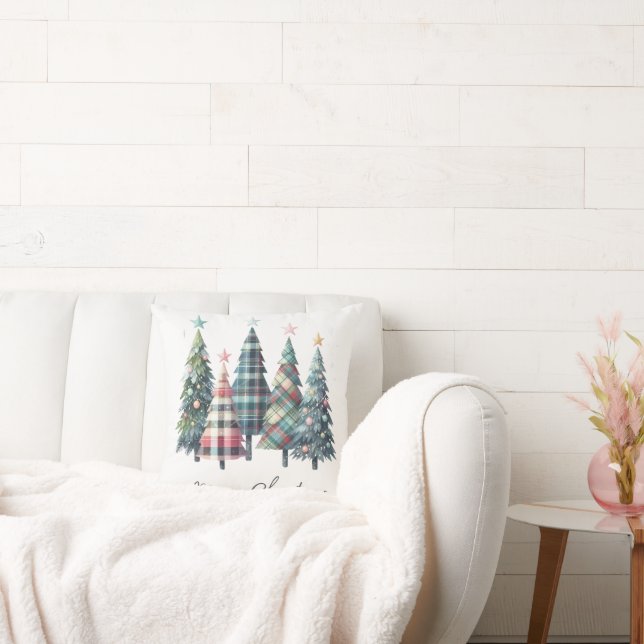 Cozy Christmas Cushion with Santa Claus Illustrati (Couch)