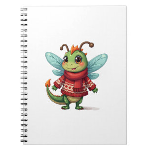 Cozy Christmas Dragonfly Notebook