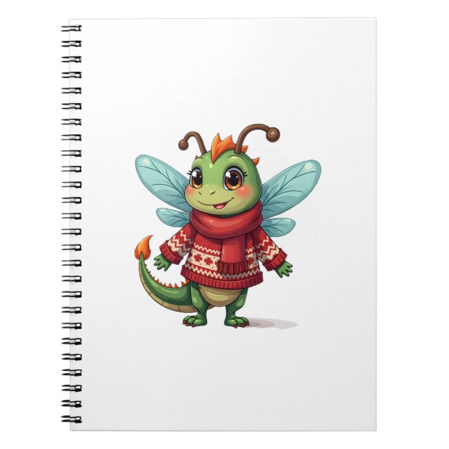 Cozy Christmas Dragonfly Notebook (Front)