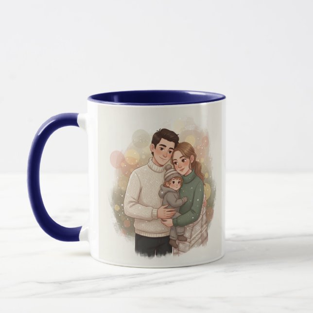 Cozy Christmas Family Mug – Personalized Holiday G (Left)