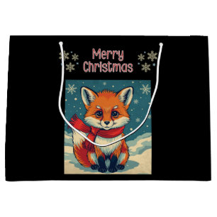 Cozy Christmas Fox Gift Bag