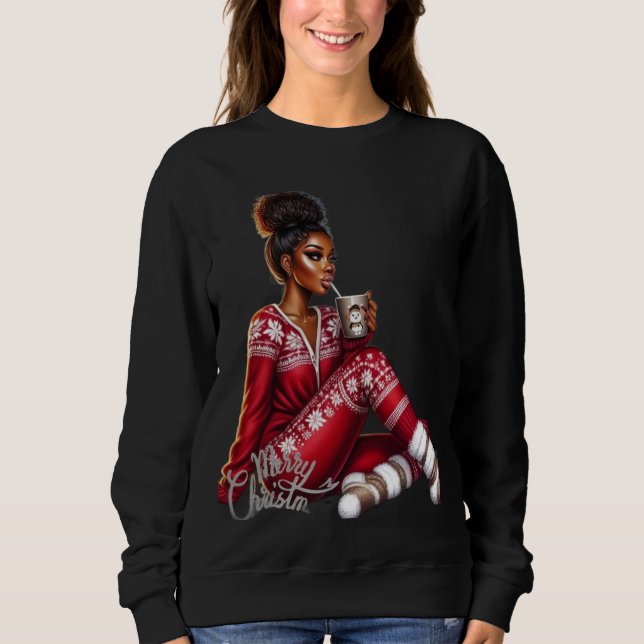 Cozy Christmas Girl – MaMuse Long Sleeve Tee (Front)