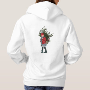 Cozy Christmas Girl Winter Scene – Adult Hoodie
