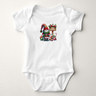 Cozy Christmas Gnome Art – Festive Holiday Baby Bodysuit