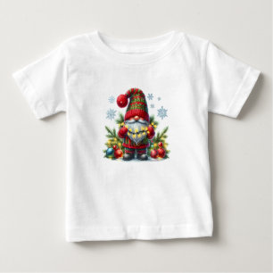 Cozy Christmas Gnome Art – Festive Holiday Baby T-Shirt