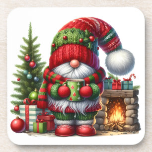 Cozy Christmas Gnome Art – Festive Holiday Coaster
