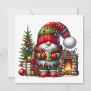 Cozy Christmas Gnome Art – Festive Holiday Invitation