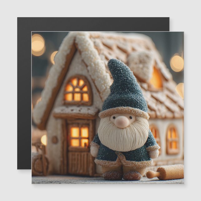 Cozy Christmas Gnome with Gingerbread House (Front/Back)
