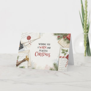 Cozy Christmas Letter Desk Watercolor Card