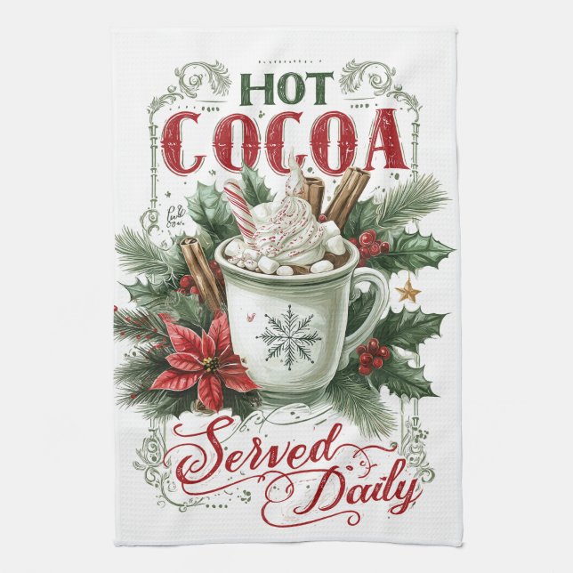 Cozy Christmas Mug Tea Towel (Vertical)