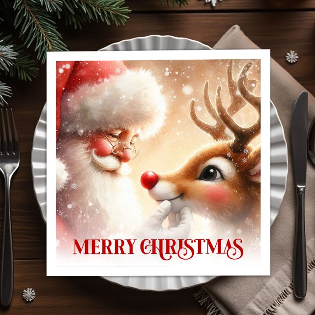 Cozy Christmas Napkins Cute Santa Claus Rudolph  (Cozy Christmas Napkins Cute Santa Claus Rudolph Tableware

)