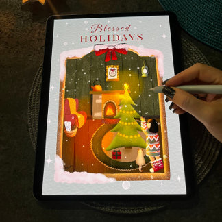 Cozy Christmas Night Holiday Card