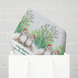 Cozy Christmas Owl Woodland Tissue Paper