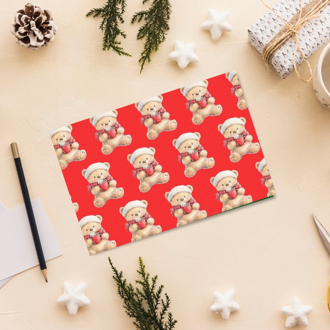 Cozy Christmas Teddy Bear Tissue Paper (Creator Uploaded)