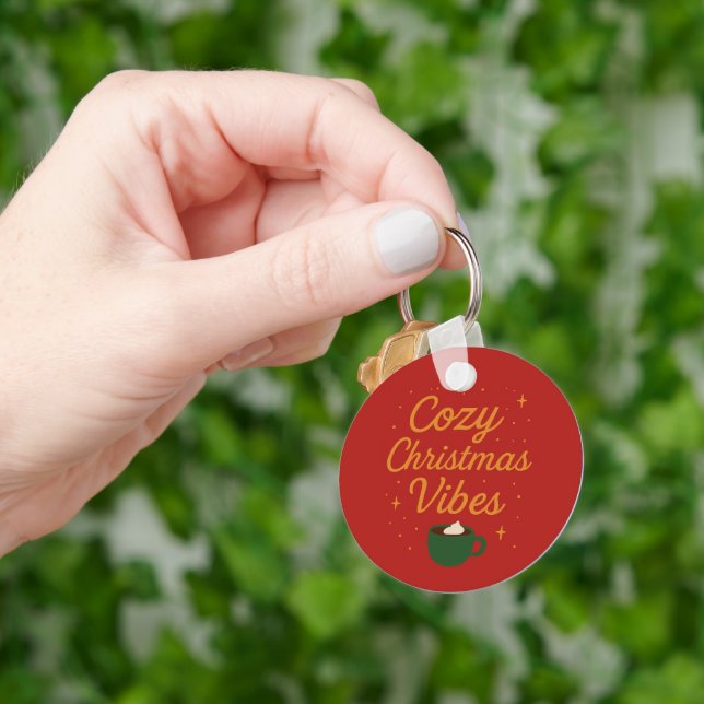 Cozy Christmas Vibes Key Ring (Hand)