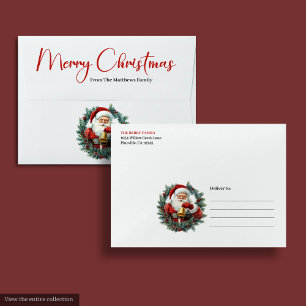 Cozy Classic Santa Claus Vintage Merry Christmas Envelope