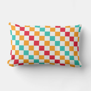 Cozy classroom diagonal checkerboard pattern lumbar cushion
