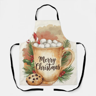 Cozy cocoa merry Christmas cookie holly festive Apron