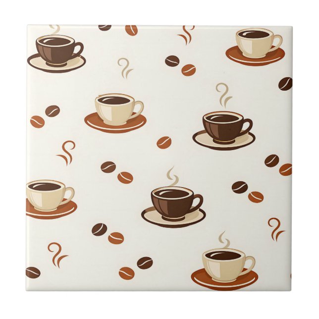 Cozy Coffee Cups Seamless Pattern Tile (Front)