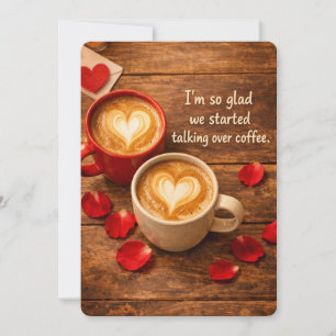 Cozy Coffee Date First Valentine's Day Holiday Card