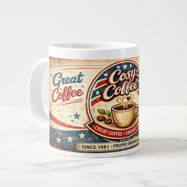 Cozy Coffee Large Coffee Mug (Front Left)