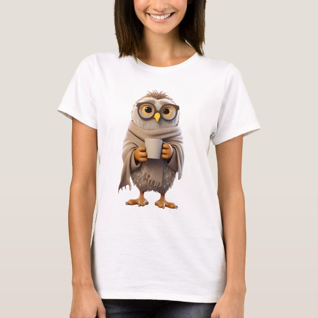 Cozy Coffee Owl T-Shirt (Front)