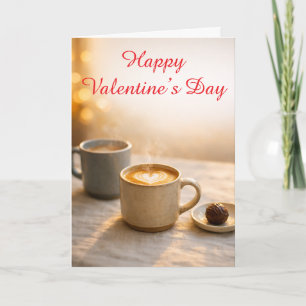 Cozy Coffee Valentine’s Day Latte Heart Card