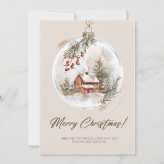Cozy Cottage Bauble Christmas Card