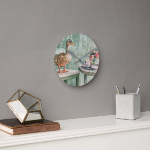 Cozy Cottagecore Duck and Teacup Wall Clock