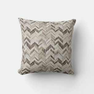 Cozy cream taupe chevron cushion
