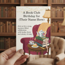 Cozy Crime & Cake Book Club Birthday Invite