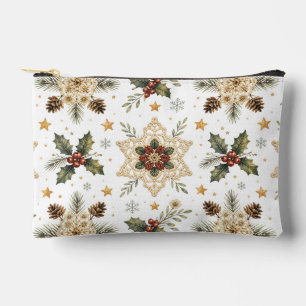 Cozy Crochet Snowflake Holly Scandinavian Christma Accessory Pouch