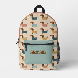 Cozy Dachshund Sweater Pattern Printed Backpack