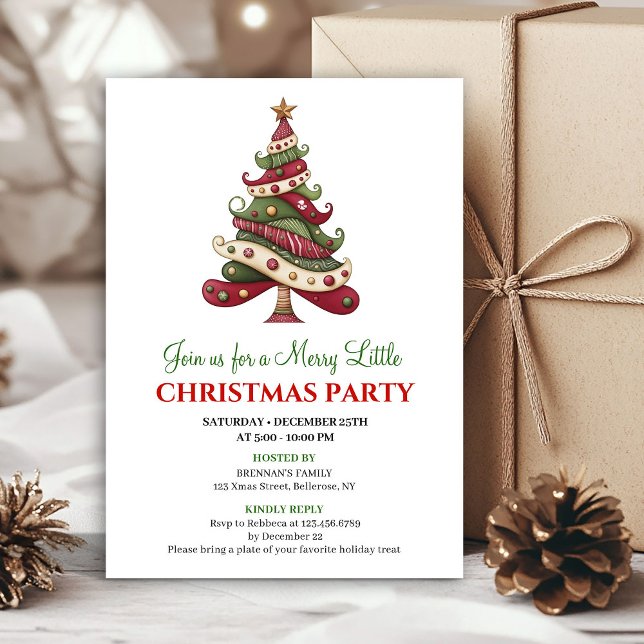 Cozy designer Christmas tree Christmas celebration Invitation (Cozy designer Christmas tree Christmas celebration)