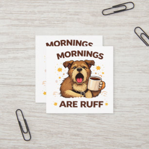 Cozy Dog Illustration Square Business Card