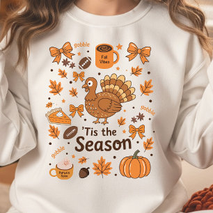 Cozy Fall Doodle Collage Thanksgiving Sweatshirt