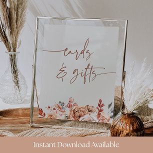 Cozy Fall Floral Baby Shower Cards & Gifts Sign