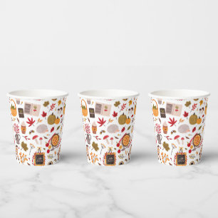 Cozy Fall Icons & Harvest Whimsy Paper Cups