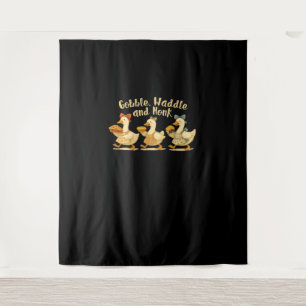 Cozy Fall Season Goose Gobble Waddle Honk Cute Cot Tapestry